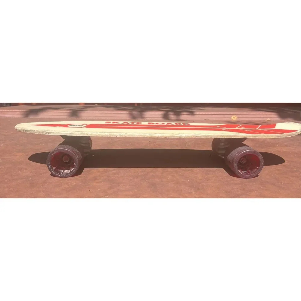 VTG Justen Fiberglass Skateboard Red White‎ 70s Sidewalk Surfboard
